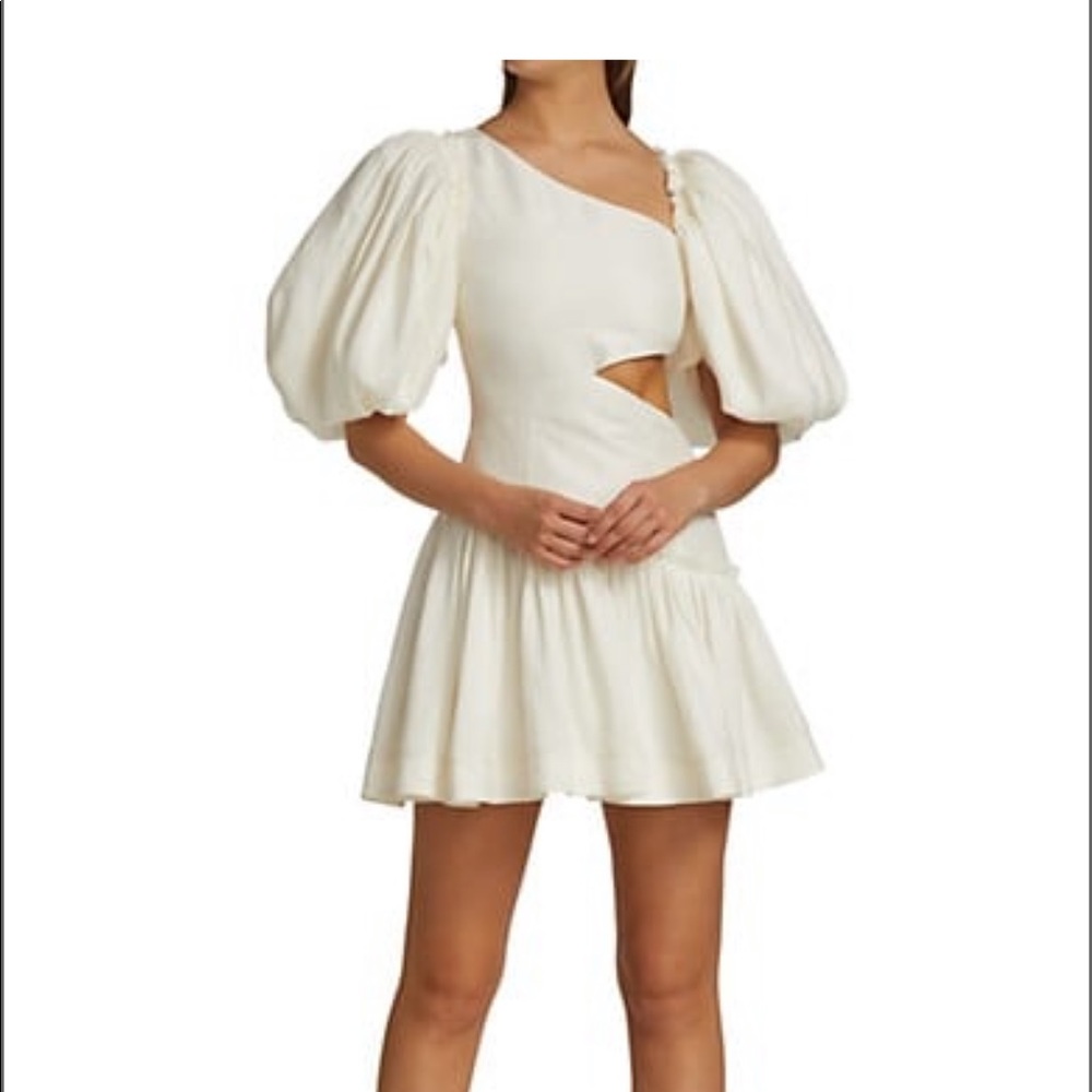 Aje Chateau Puff Sleeve Mini Dress in Ivory. Size 8 AU (4 US). Worn once.